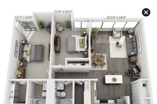 This is the floor plan. - 1bed/1bath apartment located 2-4 min walk away from west campus!