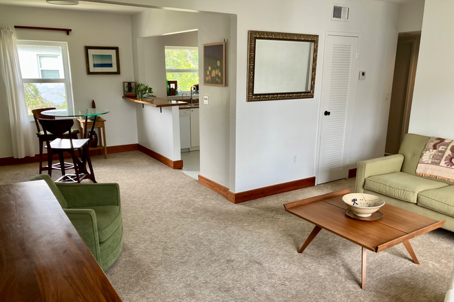 Living, dining, kitchen areas - Furnished 1BR/1BA Condo in High Pines – 1.5 Miles from UM