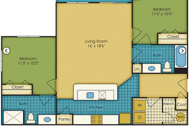 Floor Plan - Dimensions - Smiths Landing Apartments