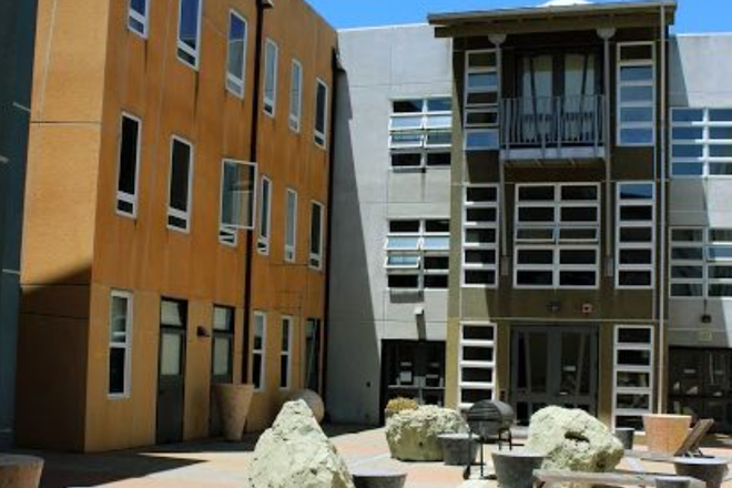 The interior courtyard of Manville Apartments - Manville Graduate Student Apartments