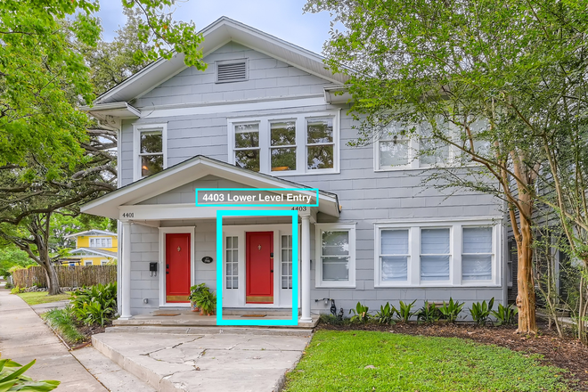 Entry door with keypad - Two Separate Rooms for Rent in Historic EaDo Mural House