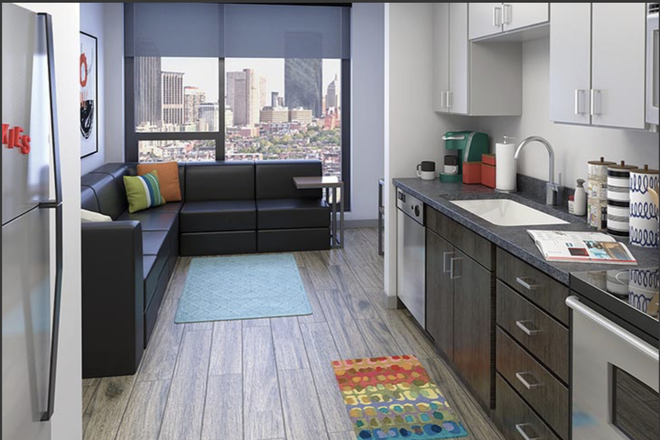 Kitchen and Living Area - Lightview Summer 2 Sublet Apartments