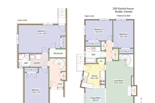 Floor Plan - 3355 Stanford Ave (4BR/ 2BA) Duplex