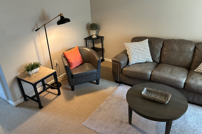 living room - your PRIVAT CONDO,  furnished - this is NOT a shared rental - 2BR/1.5 baths, close to campus