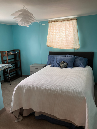 your bedroom - Sunny furnished bedroom with private bathroom and views of the mountains