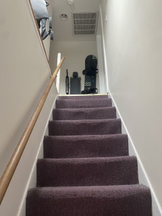 stairway to 2 upstairs BRs - 3 BR, central AC, 1bath duplex, with off-street parking for rent Apartments
