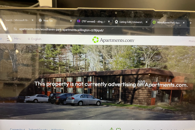 building front - woodhaven apartment: 2.2 miles away from Storrs campus.