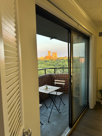 View of balcony from living room - Avalon at Foxhall Apartments