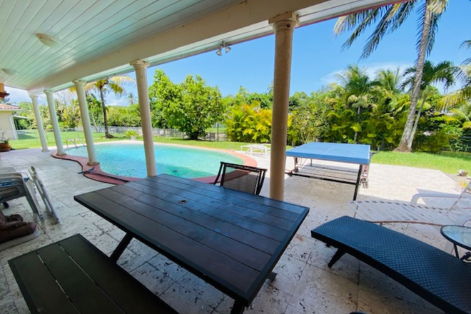 Backyard, pool - Furnished Bedroom available in pool house