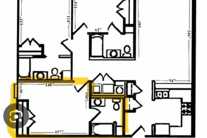 Highlighted is room being offered - Mountaineer Village Apartments