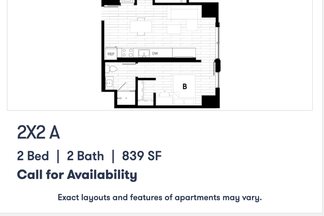 Floor Plan 2bed 2bath - OLiv Apartments. Across from Campus, 2 Bedroom 2 Bath, 1st month rent free & $1,000 signing bonus