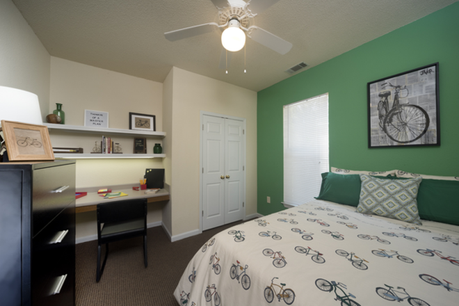 it is very spacious and love the desk. - Gainesville Place Apartments