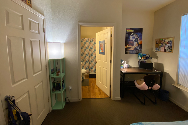 Bedroom: desk and chair included - The Heights of Knoxville Apartments