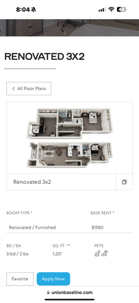 floor plan - union baseline Apartments