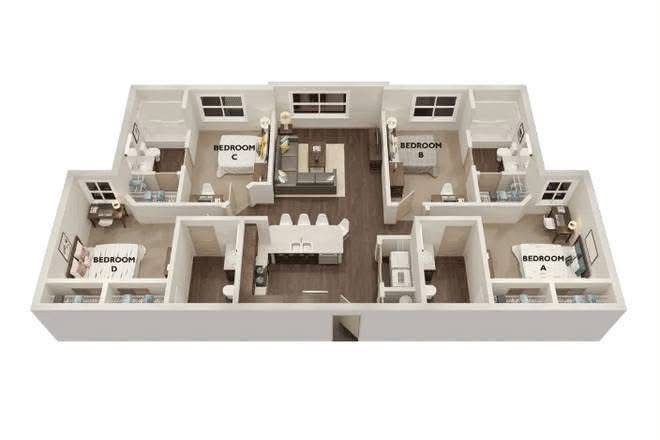 Floor Plan - The Hayward Student Living Apartments