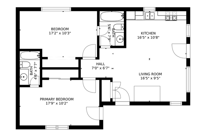 Floorplan - Charming and Spacious 2-Bedroom in a Fantastic Location! Apartments