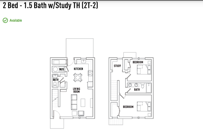 Floorplan - Sublet:2BR thome for PU Faculty/Staff affiliate only-East Merwick Ct-Princeton