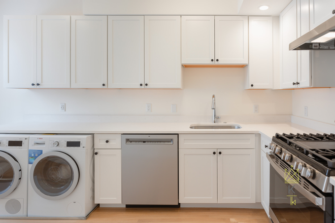 kitchen - Modern Brookline 2 bed/2 bath with in unit laundry - landlord pays the fee!