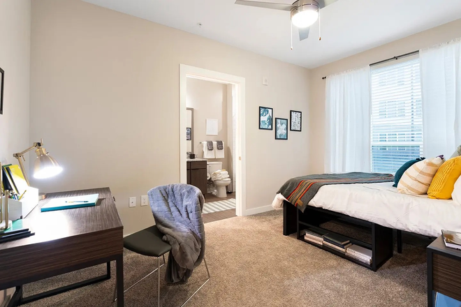 Bedroom with Bathroom - Student Housing Apartment for Rent