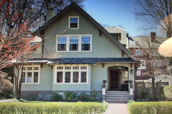 Front of our house - On C & D Green lines:Cozy, FURNISHED, $2,000 for Brookline 2 bedrm apt., perfect for GRAD student