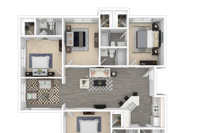 Apartment 3D image - University Village at Charlotte Apartments