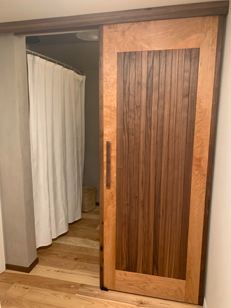 soft-close sliding bathroom door - Bright, Airy, Quiet One-Bedroom Condo