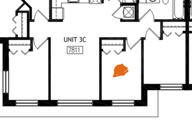 apartment floor plan annotated - South Campus Commons 7 Lease Transfer Apartments
