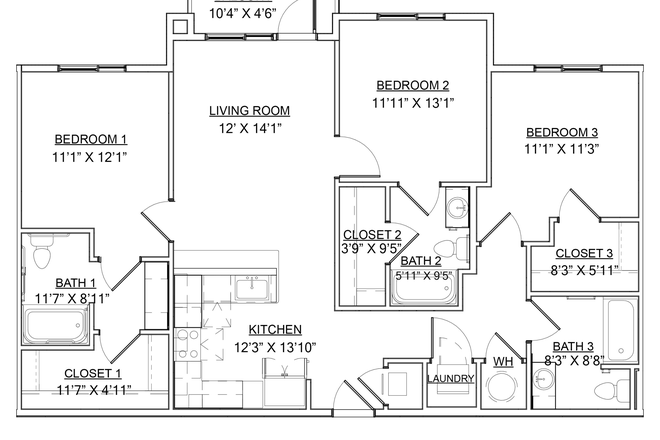 apartment floor plan, any room available - we haven't moved in yet - The VUE Apartments