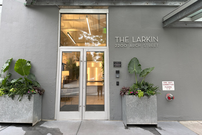 Main entrance - The Larkin at 2200 Arch Street including Garage Parking Condo