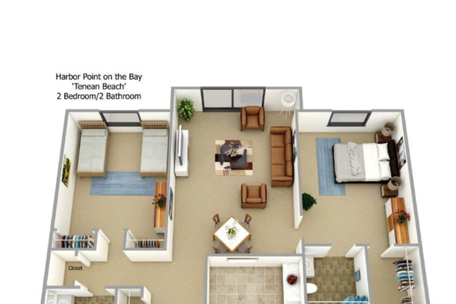 Layout of entire apartment - Harbor Point