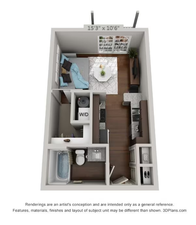 Studio layout - The Landing Apartments, Studio near campus