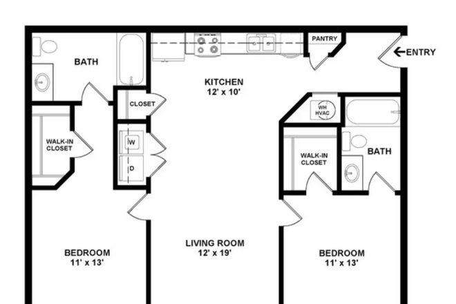 Floor plan 1 - Spacious Campus Pointe Apartment – Perfect Off-Campus Living