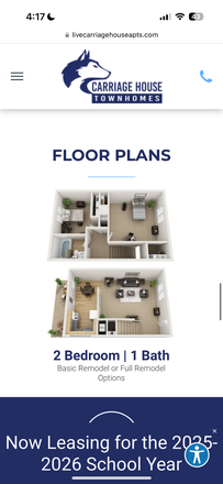 Floor plan - Second bedroom for rent, Carriage House Apts, super close to campus!