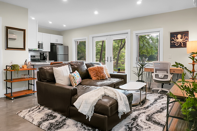 Living Room - Ground Floor Furnished Apartment w/ Marsh Views – Near Downtown Charleston & Hospitals