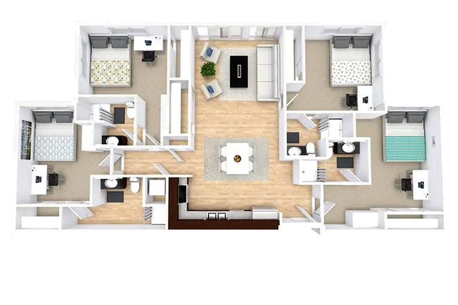 Full Unit Layout - Saga on Broadway Apartments