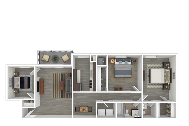 Bedroom B (towards the middle) - Terrace View Apartments