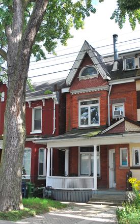 Street view of house - 1 Furnished Bedroom in a 3-bedroom Victorian house in Baldwin Village