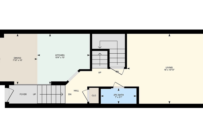 Floorplan main floor - Near UTM/Sheridan - Private Room/Private Bath in Townhouse - All Utilities Incl.