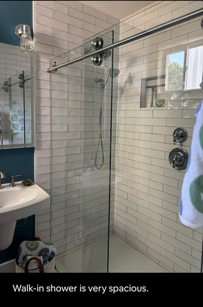 Tile shower - Majestic Studio in Victorian Whaling Captain's Home