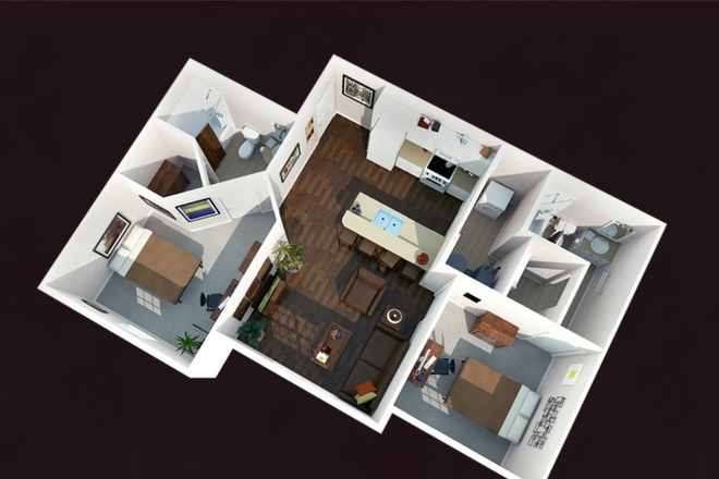 1 bed/bath in 2bed/bath unit - East Edge Apartments