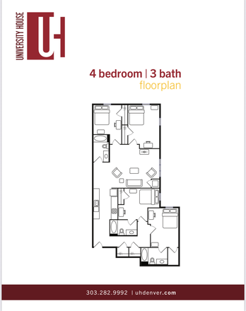 Floor plan - University House Denver Apartment