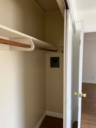 Close-up of closet - Sunny, 1 Bedroom, 1 Bathroom available August 1 - students welcome Apartments