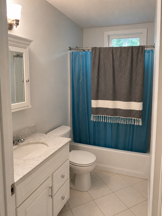 Bathroom - 2 Bedroom, 1 Bath, Parking, Deck, Laundry, near Pond and Stony Brook T Triplex