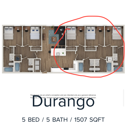 Layout View. 3 rooms all next to each other available. - Aspen Heights