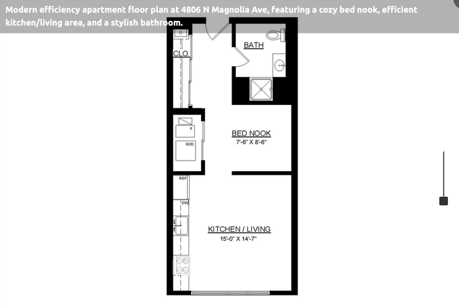 Unit Floor Plan - Uptown Studio