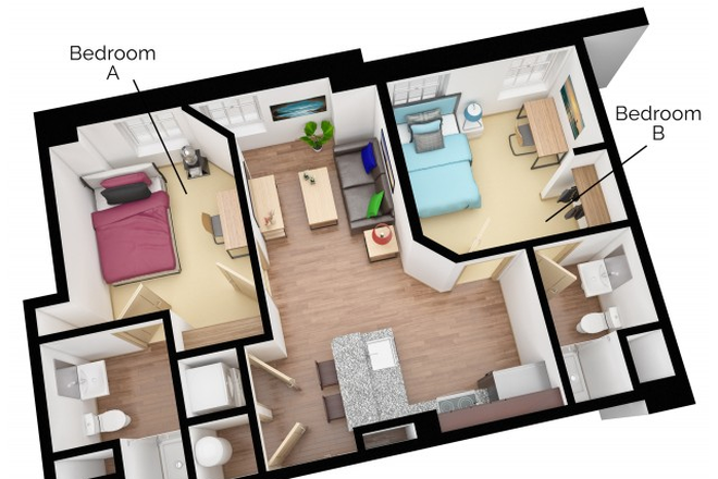B1 Floor Plan - The Academy on Charles Apartments