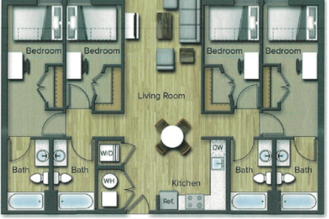 apartment - Terrapin row 4x4 apartment slot for relet