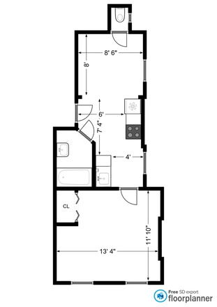 Floorplan. - 1 Bedroom in East Village (Furnished)
