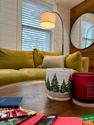 Living Room - Furnished 1BR + Den w/ Park Views & Deck | Near Longwood + Universities | Utilities Included Apartments