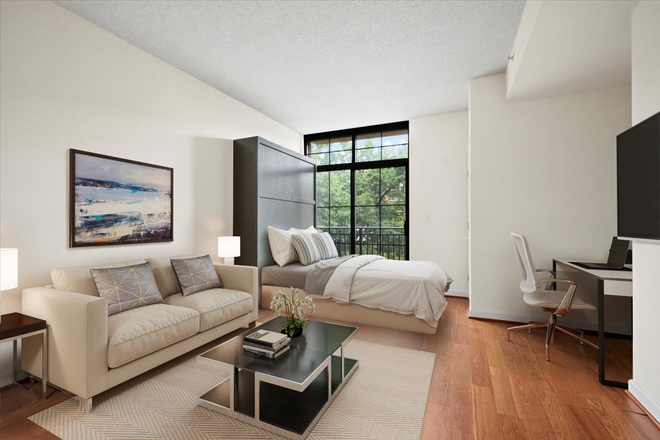 Living/Bedroom - Beautiful West End Studio with Juliet Balcony and City Views Condo